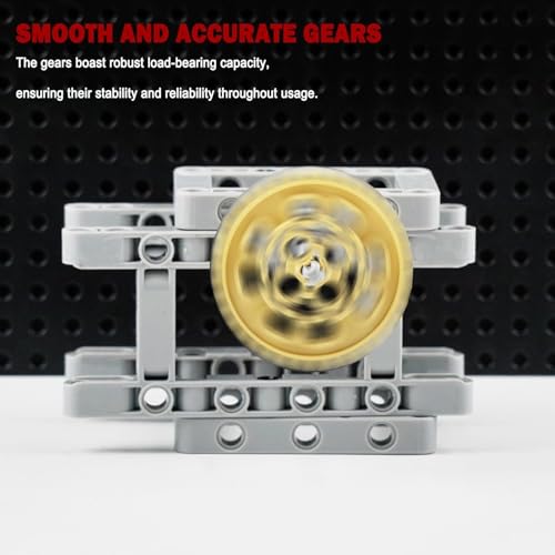 Image of Technical Gears Axles Parts Pieces - Gearbox Bulding Block Classic Bulk Compatible with Cars Bricks Motor Gears Wheels Chain Tires, Ball Universal Joints Shock Absorber Connector Gears Parts Toys
