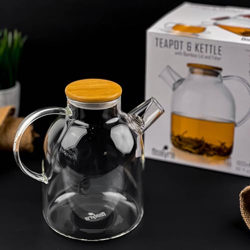 Tealyra - Elegant Borosilicate Glass Kettle Teapot - 1800ml - Safe for Stove-top - Drip-Free Pitcher for Tea, Juice, and Water - Image 5