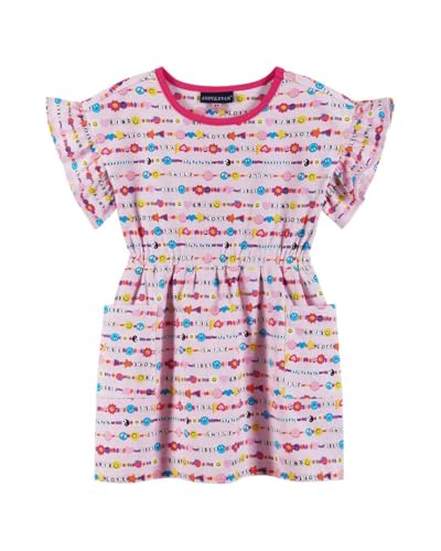 Pink Jersey Elastic Waist Dress for Kids (2-6) | Friendship Bracelet by Andy & Evan