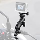 CAMOLO Action Kamera Halterung für Motorrad, Lenkerhalterung Clip,Fahrradhalterung Motorradhalterung, 360 Grad Drehung Aluminium Dash Cam Halterung Kompatibel mit GoPro Hero 6/7/8/9 und mehr