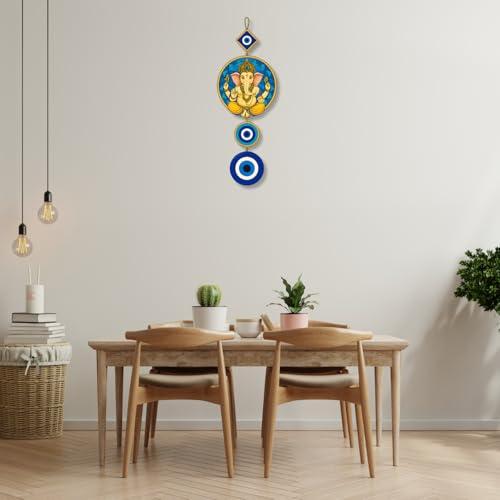 Image of GiftOday Lord Ganesha Attractive Design Wooden Wall Hanging for Home Kitchen Decor | Decoration Livingroom, Hallway | Peace Charm Accents | Door Entrance Decorative Hangings Size (18 x 30 CM)