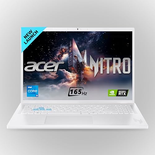 Image of acer Nitro Lite 16, 13th Gen, Intel Core i5-13420H Processor,NVIDIA GeForce RTX 3050-6 GB GDDR6, 16GB / 512 GB, 16.0 inch /40.64 cm, 165 Hz, Win 11 Home, White, 1.95 kg, NL16-71G, Backlit KB,Gaming Laptop