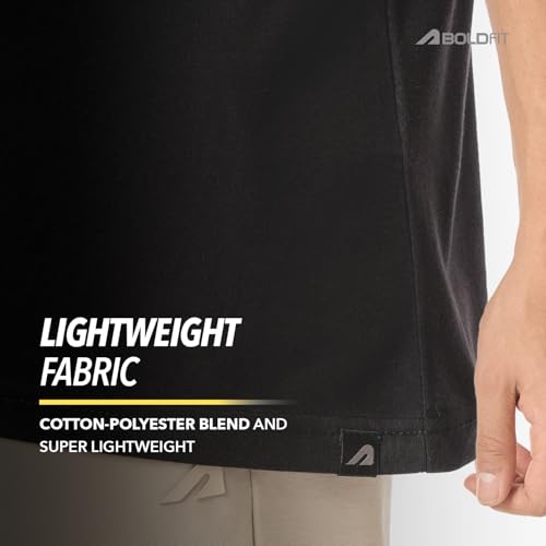 Image of Boldfit Tshirt for Man, Crew Neck Regular Fit Mens Tshirt, Half Sleeves Plain Soft Cotton Blend T Shirt, Breathable Everyday Comfort, Timeless Style & Fade-Resistant Fabric Ideal for All Body Types
