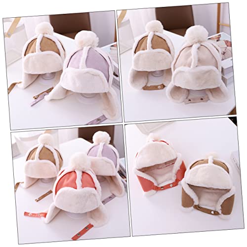 BESTYASH Plush Winter Hat for Boys and Girls Warm Ear Flap Beanie for Boys and Girls Soft Fleece Children's Winter Cap for Cold Weather and Outdoor Activities Khaki3
