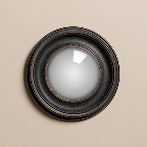 CHEHOMA Miroir Convexe Patine Noir 29cm