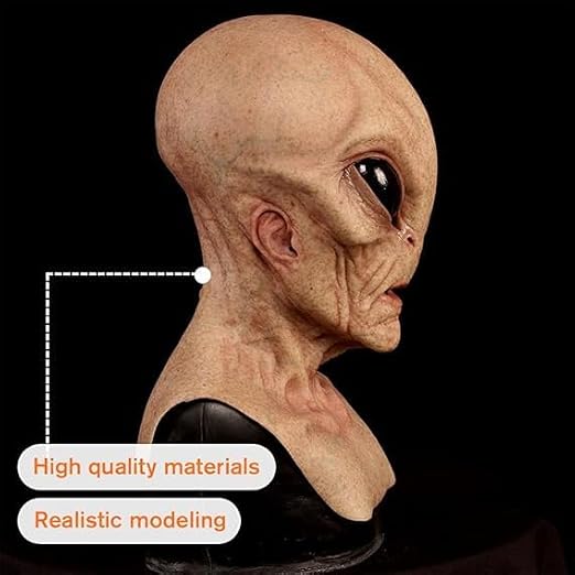Alien Mask, Realistic Scary Halloween Mask for Adults