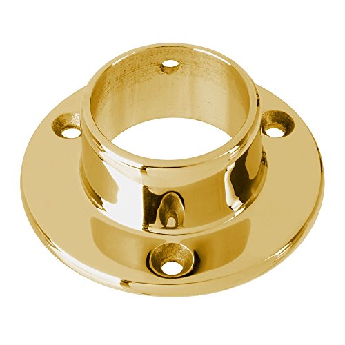 Lavi Industries 00-510/1H Polished Brass 3" Diameter Wall Flange 1-1/2" Tubing