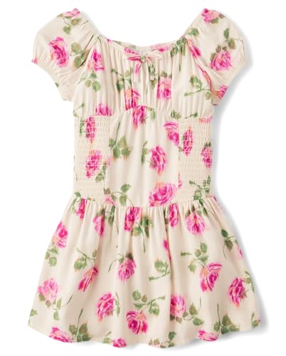Image of The Children's Place girls Floral Smocked Babydoll Dress