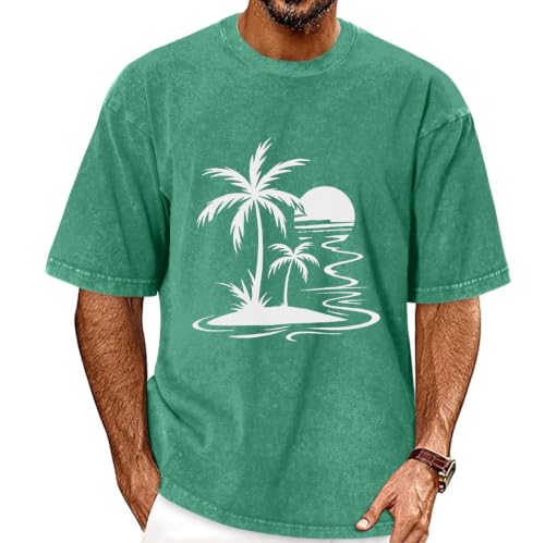 Image of Oversized Tshirts for Men Short Sleeve Vintage Washed Basic Loose Tees