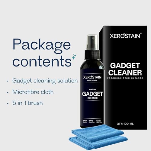 Image of Premium Gadget Cleaning Spray Kit with Microfibre Cloth and 5-in-1 Brush (5 Ltrs) | Effective for Camera, Binocular, Laptop, TV, Monitor, Tablet, Smartphone etc.