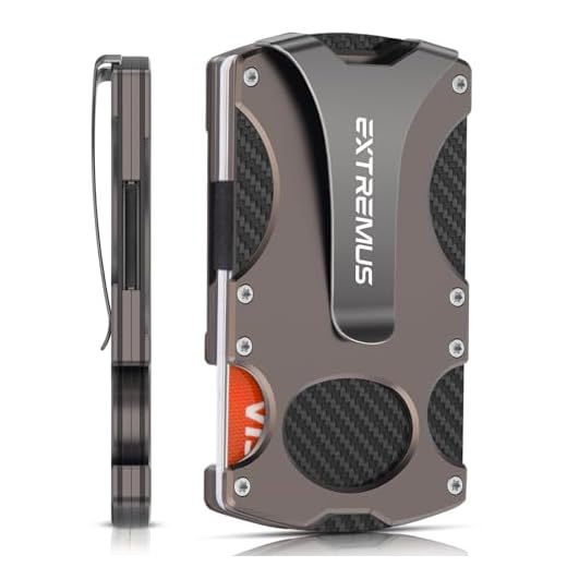 Extremus Tactical Wallet, Carbon Fiber Wallet, Money Clip, RFID Blocking Technology, Carbon Fiber and Stainless-Steel Construction, Holds 15 Cards Plus Cash, Ultra-Thin Design, Minimalist Wallet