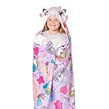 My Little Pony Hooded Throw Blanket, Soft Silk Touch Poncho Cape, Plush Blanket with Character Hood, Cozy and Lightweight, 40x50 inches