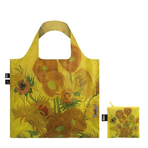 LOQI VINCENT VAN GOGH Sunflowers Recycled Bag, Yellow, 50 x 42 cm - Image 3