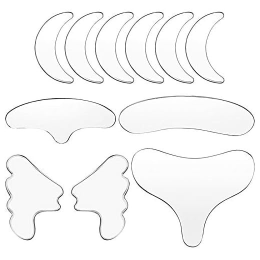 10 Almohadilla de Silicona el Pecho, Almohadilla de Escisión Que Incluye Almohadilla de Silicona Reutilizable Parche para El Cuello Almohadilla Máscara de Los Ojos Palillo Mejilla y Almohadilla Frente