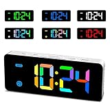 HODIK Alarm Clock for Kids Bedrooms Small Digital Clock with 7 Colors, 4 Dimmable Backlight, 3 Adjus