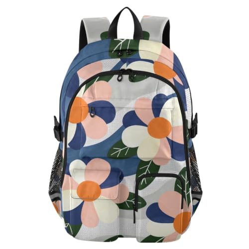 Mochilas de viaje para laptop de 17.5 pulgadas con diseño floral abstracto