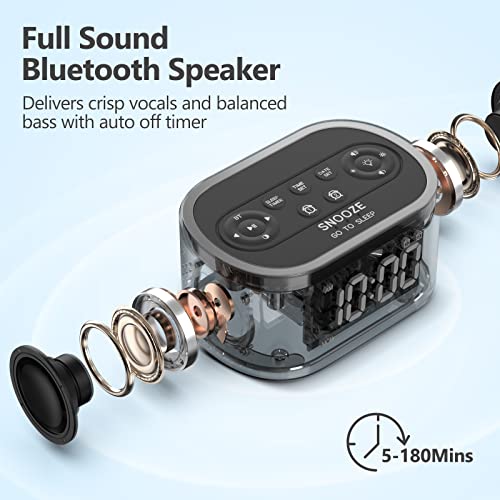 Reacher A1 Bluetooth Dual Alarm Clock With Stereo Sound, Dimmable Digital Display, 7 Ringtones, Ambient Nightlight, Auto-Off Timer, Outlet Powered For Bedroom #TOP1