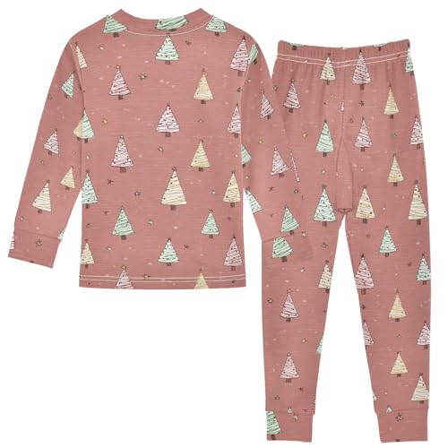 Pajama Sets Long Sleeve Cute Christmas Trees Soft Comfy Sleepwear 2 Piece PJS 3-8T3