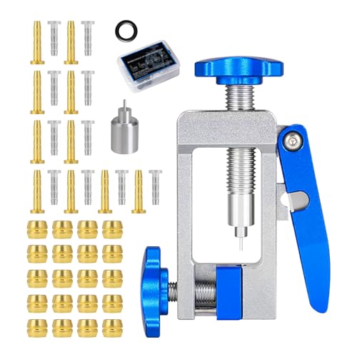 HSOKEW Bicycle Needle Insertion Tool, Bike Hydraulic Disc Brake Hose Line Cutter and Needle Barb Driver Head Insertion Installation Tool Brake Lines Tubing Entry Device for Mountain Bike