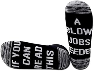 PYOUL Adult Humor Gift If You Can Read This A Blow Jobs Needed Funny Socks Gifts For Him Blow Jobs Socks