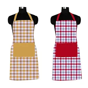 AIRWILL, 100% Cotton Designer Home Use, Chefs and Regular Aprons, Pack of 2 pc