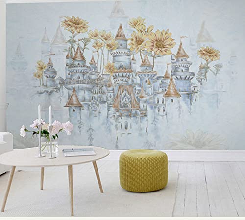 Papier peint fleurs 3D pour masquer un mur blanc et sublimer un grand salon terne