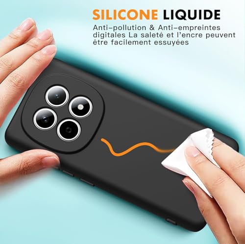 Image of DIZORO Compatible with Mi Redmi Note 15 5G Back Cover with Upgraded Square Edges for Camera Protection Shockproof Flexible Matte Liquid Silicone Mobile Phone Case (Black)
