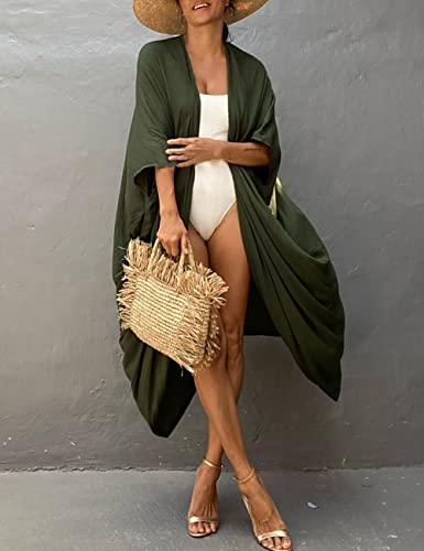 Image of Bsubseach Stylish Tie Dye Open Front Long Kimono Swimsuit Coverup for Women | Loose Fit Boho Style Bathing Suits Cardigans,Summer Causal Resort Wear