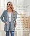 DB MOON Womens Long Cardigan Sweater Lightweight Open Front Long Sleeve Outfits with Pockets L, Light Brown