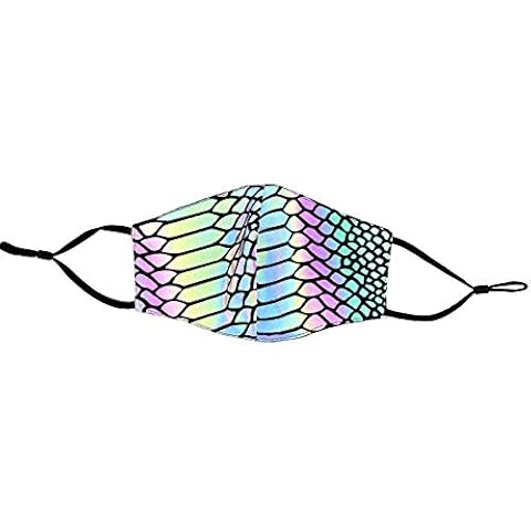 LZLRUN Rainbow Reflective Mask for Men Cosplay and Party Mask for Women, Gray, One size Cover