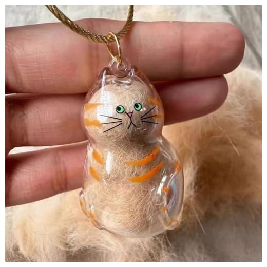 yanxiao Cat Hair Collection Bottle Keychain, Pet Memorial Accessory, Clear Cat Hair Organizer Charm, Capsule Toy Pet Hair Container, Memorial Gift for Cat Lovers