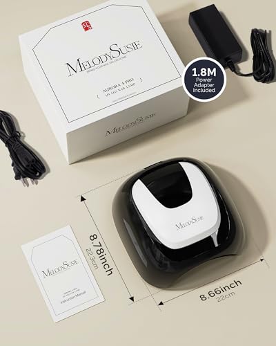 Image of MelodySusie Professional Metal Base UV Nail Lamp, S-Pro27T Fast Curing Nail Dryer with 3 Timers & Smart Sensor for Salon Cures All Gels, Especially Hard, Extension, Acrylic & Chrome Gel Polishes