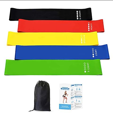 MEYUEWAL Resistance Loop Bands - Resistance Exercise Bands for Legs and Butt, Workout Bands for Women & Men, Strength Training, Physical Therapy, Home Fitness Natural Latex Fitness Bands Cover