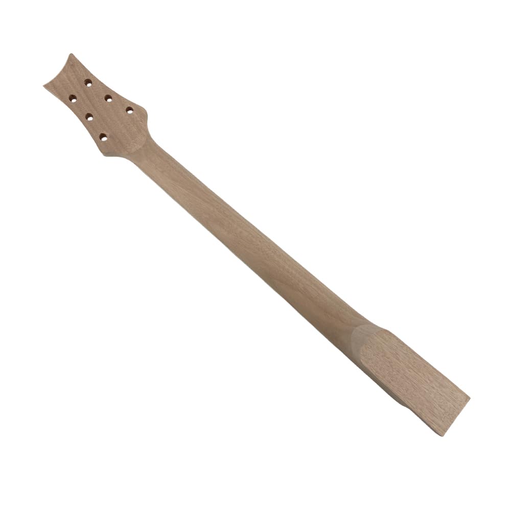 Yinfente Manico per chitarra elettrica a 22 tasti, 63,5 cm, in mogano, tastiera in palissandro, intarsio con uccello, set per chitarra fai da te