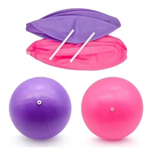 SKYFUN Sports Pilates Ball 2 Pcs Small Exercise Stability Ball (Purple, Pink)-picture-10