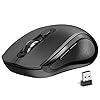 Ratón inalámbrico ergonómico, mouse con botones laterales, 2400 DPI, silencioso y antideslizante, 2.4 GHz con receptor USB, 6 botones, adecuado para laptop, PC, Chromebook y Windows 11/10/7, color