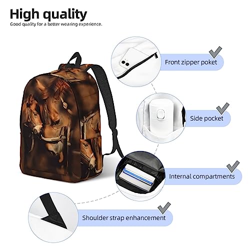 Sac d'ordinateur de voyage imprimé Cheval - Sac décontracté léger M - 5
