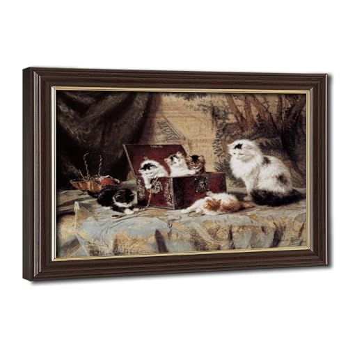 Impression sur toile Henriette Ronner Knip | Cadre suspendu déco murale salon 20x30