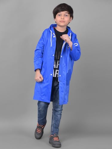 Image of Dollar Rainguard Kids' Full Sleeve Solid Long Raincoat With Adjustable Hood and Pocket