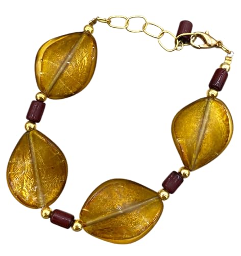 Bracelet en verre antique Murrina Venise Ambra, le cadeau d'exception