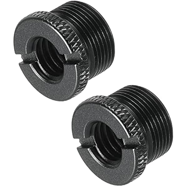 PATIKIL Adapter stojaka mikrofonowego 3/8 żeński na 5/8 męski adapter śrubowy ze stopu aluminium do statywu mikrofonowego czarny 2-pak