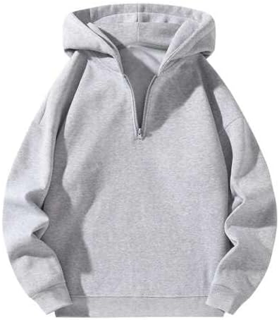 Half Zipper Solid Hoodie for Men | Sweatshirt for Men