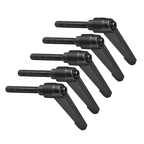 Image of Clamping Lever Handles, M8 x 40mm Male Thread, Adjustable Quick Release Locking Rotating Bolt Knobs Black - (Applications: for Lathe Machinery), 5-Pieces