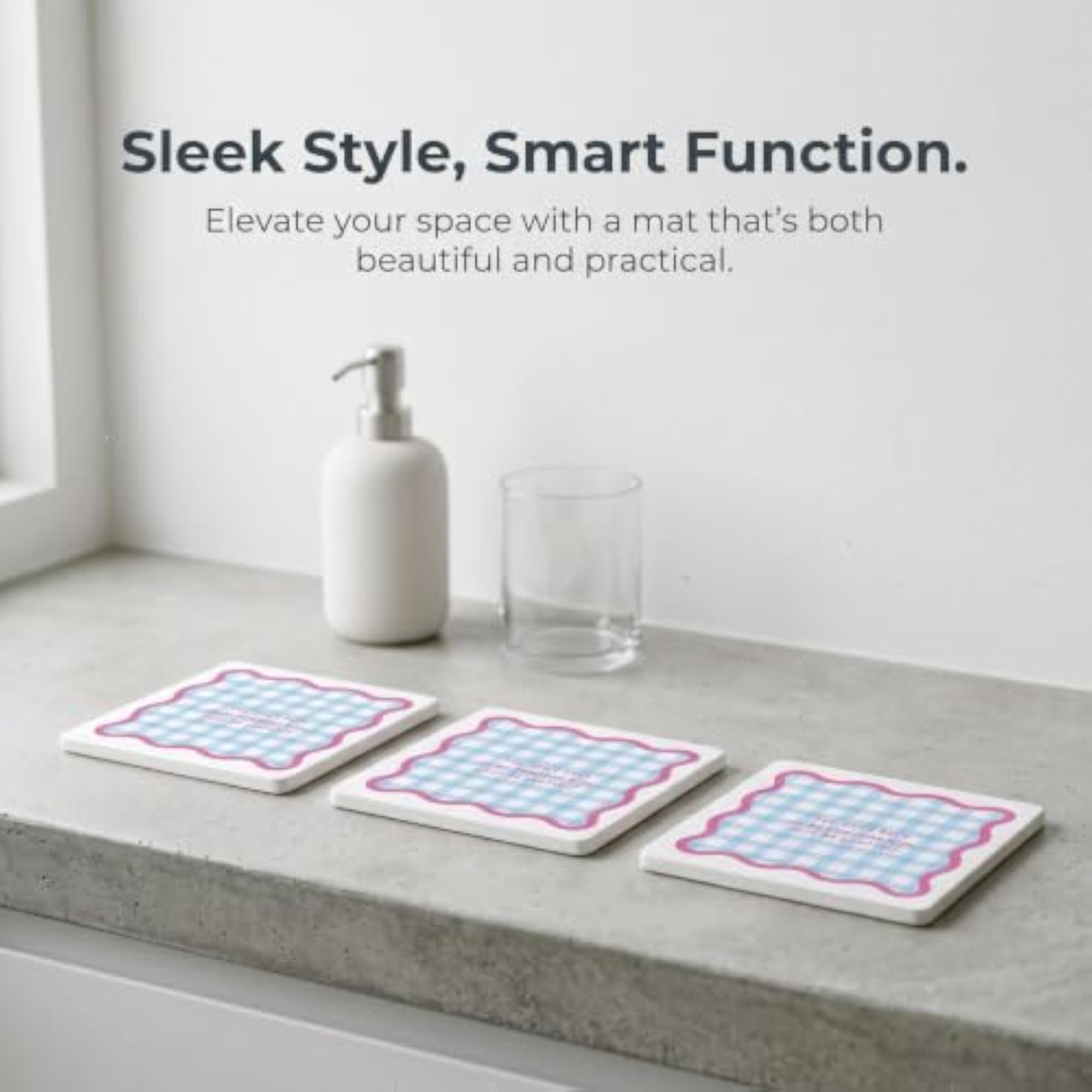Diatomaceous Earth Absorbent Mat for Kitchen and Bathroom, Green