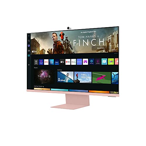SAMSUNG-M8-Series-32-Inch-4K-UHD-Smart-Monitor-Streaming-TV-with-Slim-fit-Webcam-for-PC-Less-Experience-Netflix-HBO-Prime-VOD-More-Apple-Airplay-WiFi-BT-Built-in-Speakers-2022-Pink