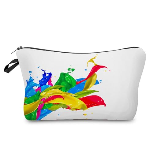 Neceser Maquillaje Color Portátiles Neceser Pequeño con Cremallera,Bolsa Maquillaje para Mujer,Monedero Pequeño Impresa