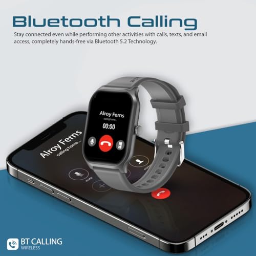 Image of Promate Xwatch-B2 Smartwatch with 2.01 inch Ultra Large Display,BT Calling,15 Days Battery Life,123+ Sports Mode,IP67 Water Proof,Smart Notification,Real-Time HR Monitor,200+ Watch Faces (Graphite)
