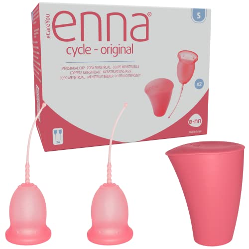 enna cycle original - 2 Copas Menstruales Y Caja Esterilizadora, TALLA S