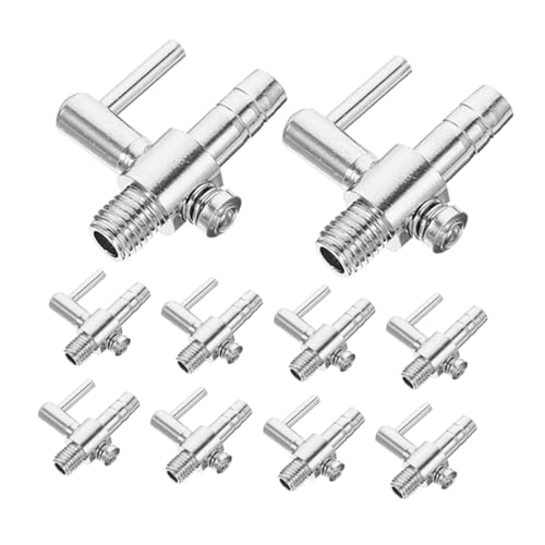 BESPORTBLE 12個 酸素ポンプ 気流スプリッター 1つの方法の空気流ディストリビューター エアアウトレットバルブ 水道接続分配器 ポンプ制御バルブ すべての銅クロムメッキ Silver