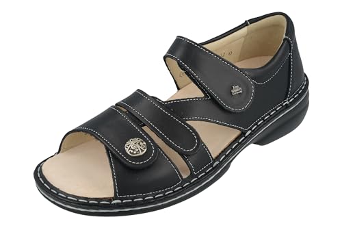 FINN COMFORT Biella Soft Women's Sandals Black Smooth Leather